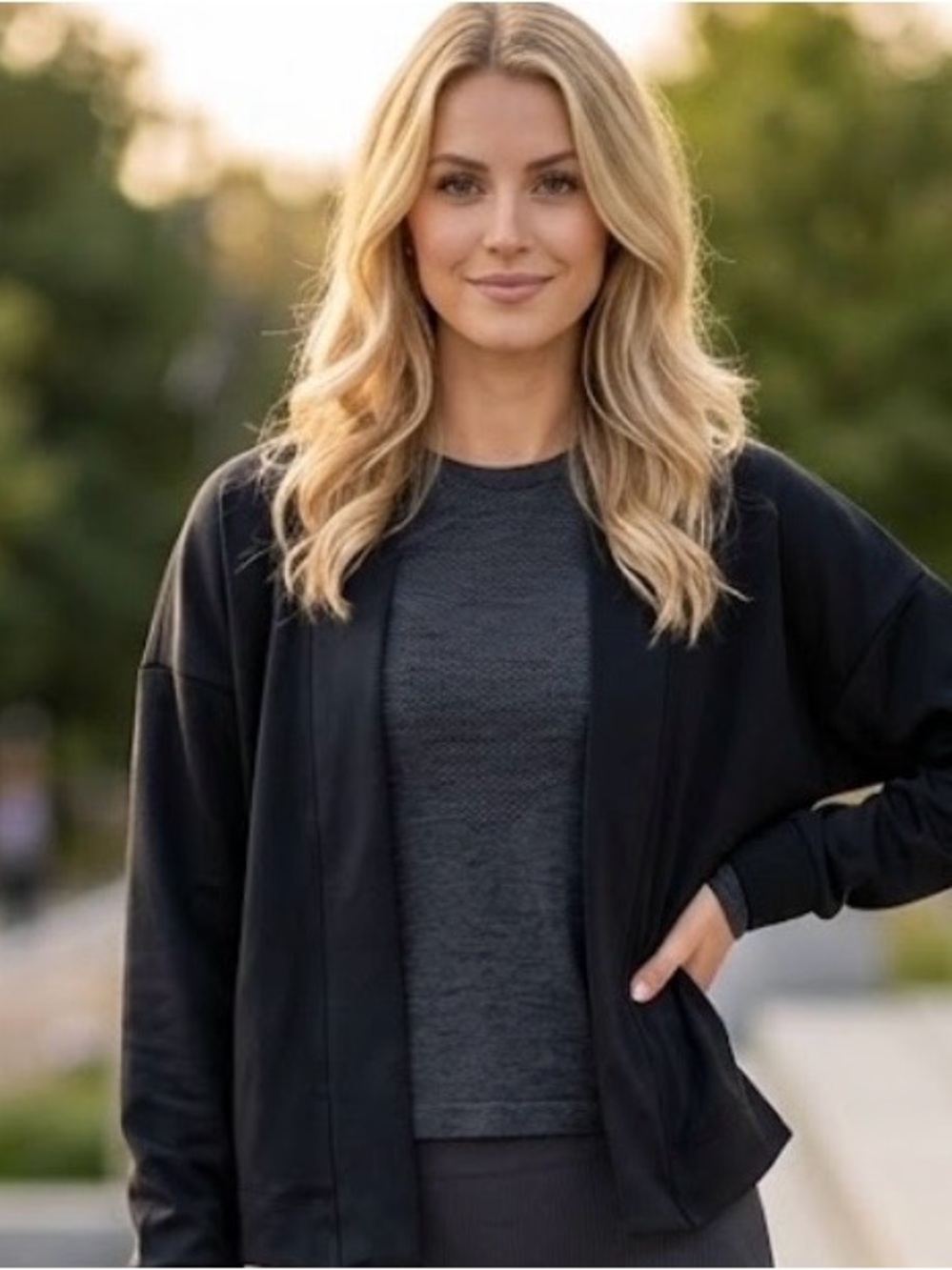 Nike Black Open-Front Women's Cardigan Jacket